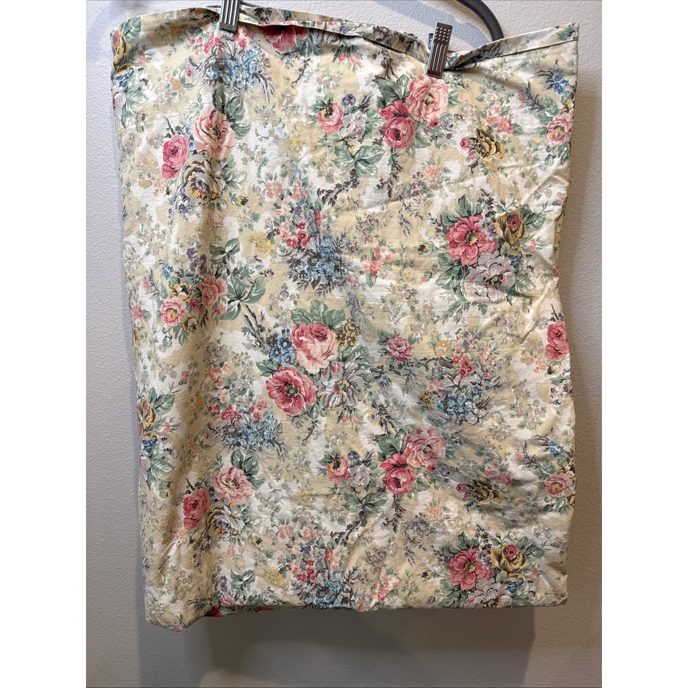 Vintage Ralph‎ Lauren Romantic Floral BRITTANY Full Flat Sheet Cottage Roses